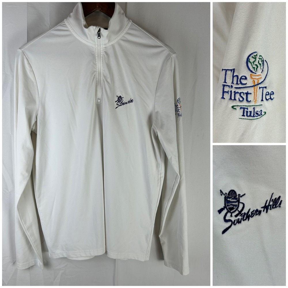 Polo Golf Ralph‎ Lauren Pullover Mens S White Southern Hills CC 1/4 Zip